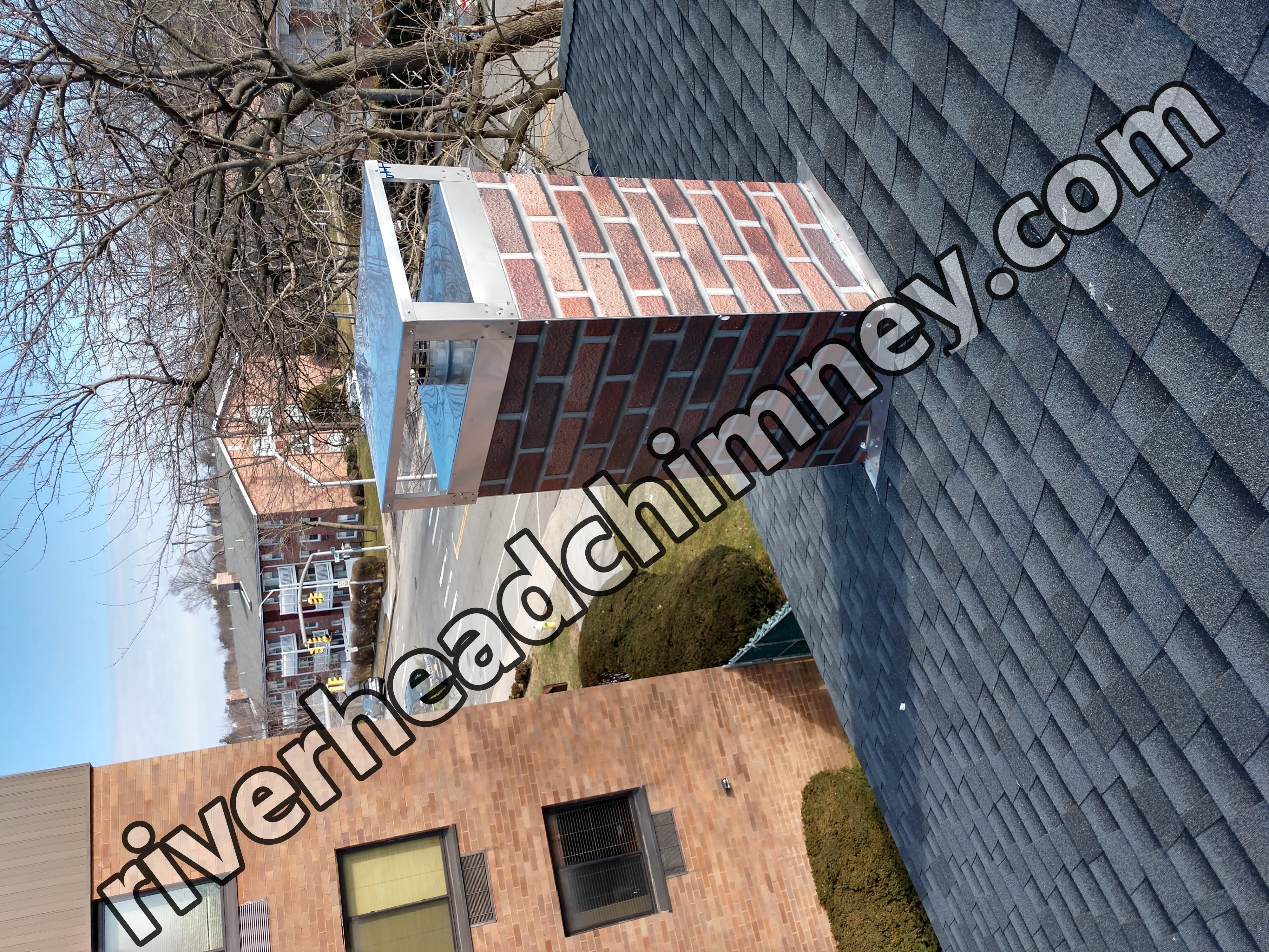 New elastomeric sealant applied to chimney crown in Riverhead, NY
