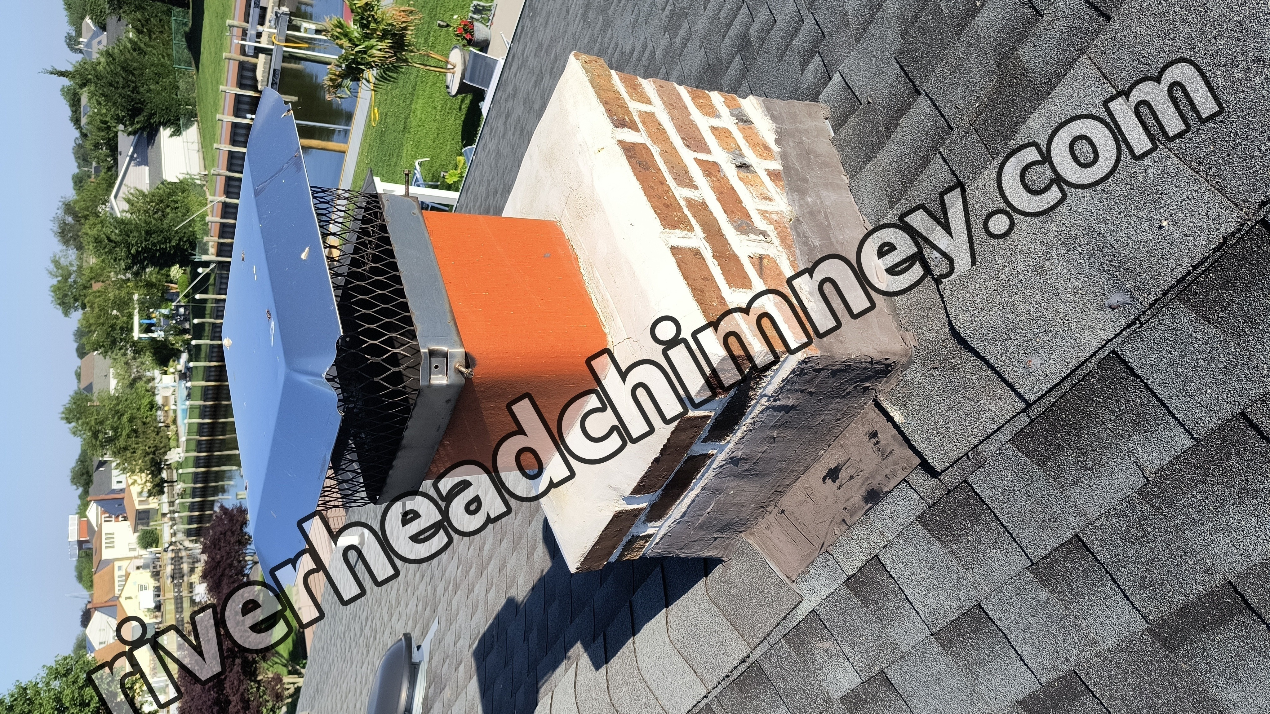 Full chimney masonry rebuild and restoration in Riverhead, NY